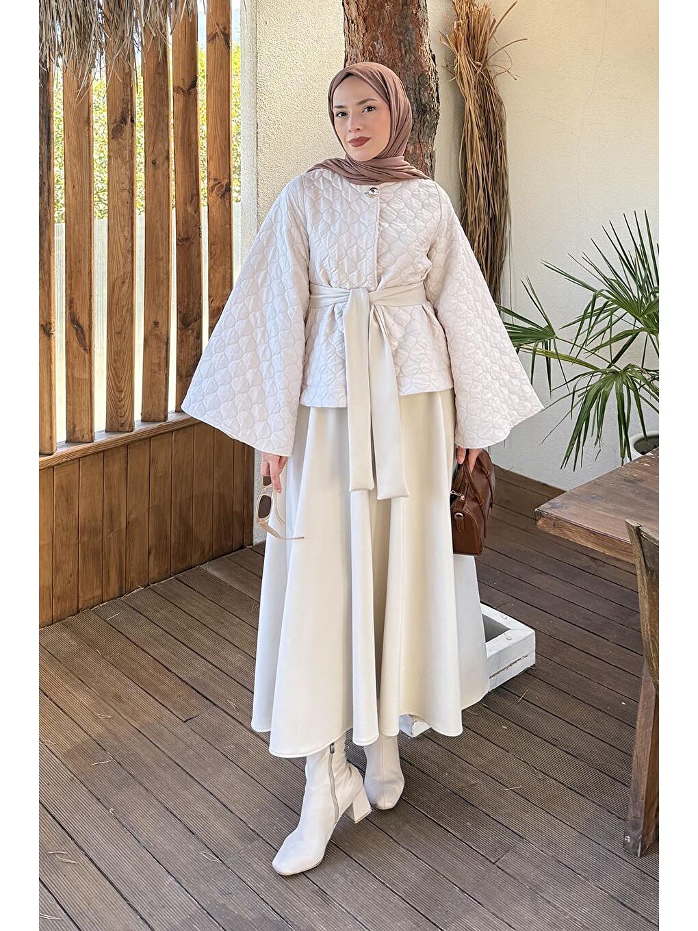 Scuba Etekli İkili Takım Bej