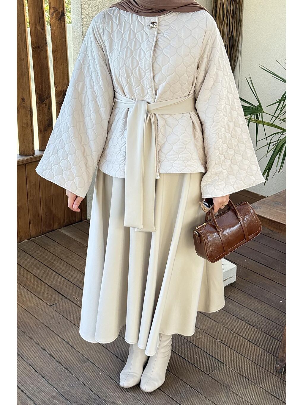 Scuba Etekli İkili Takım Bej-2