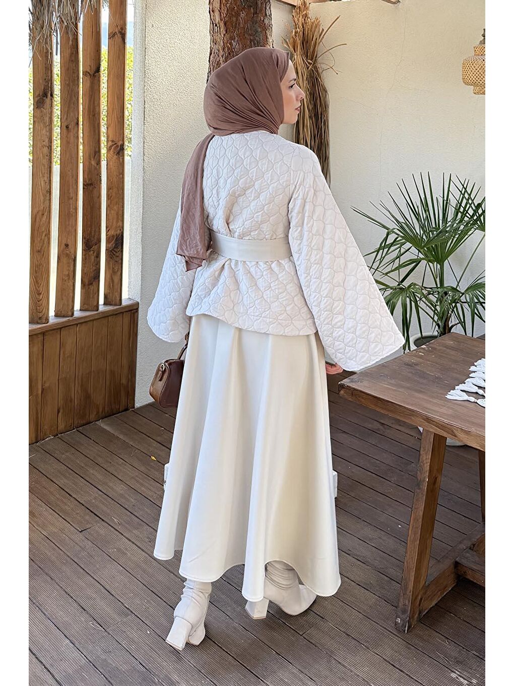 Scuba Etekli İkili Takım Bej-3