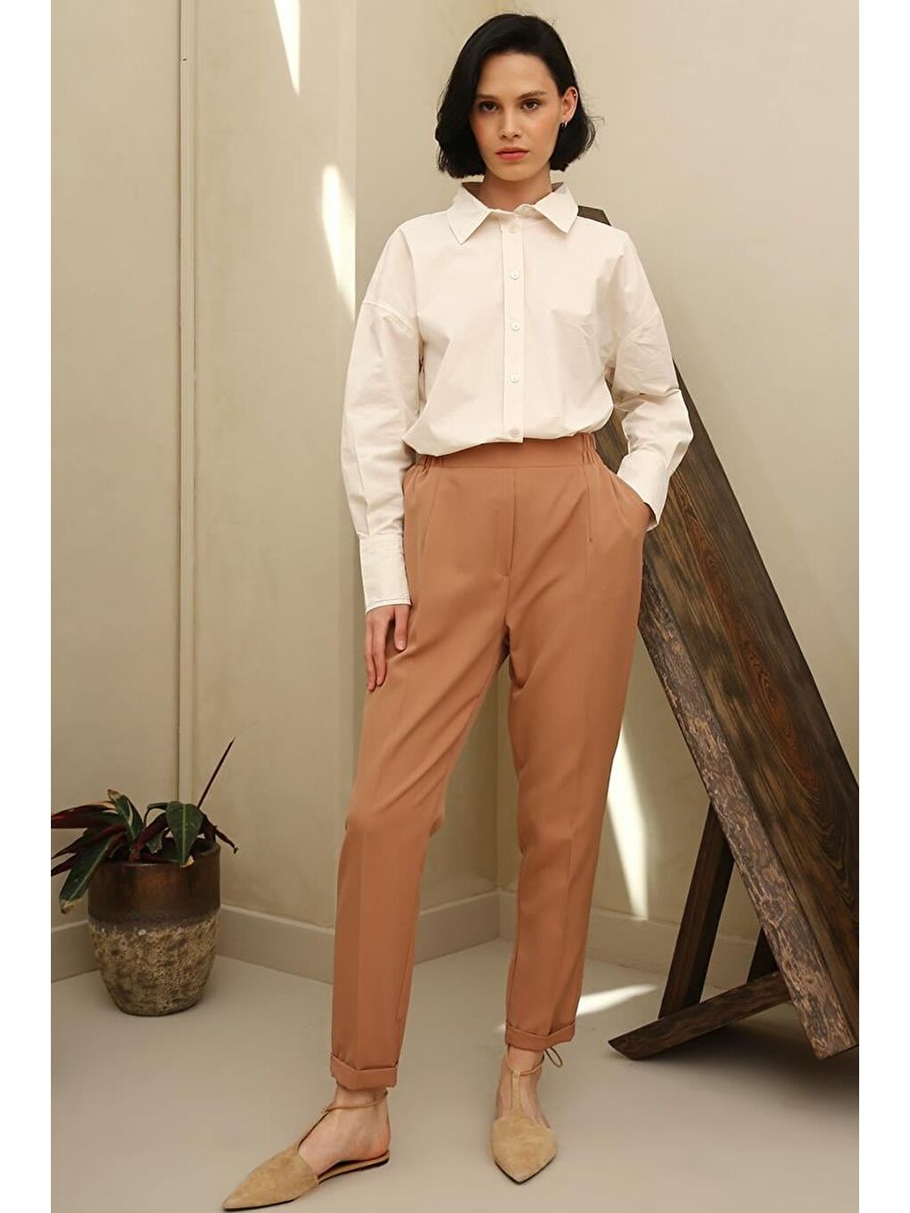 Kahverengi Toprak-Büyük Beden Pantolon