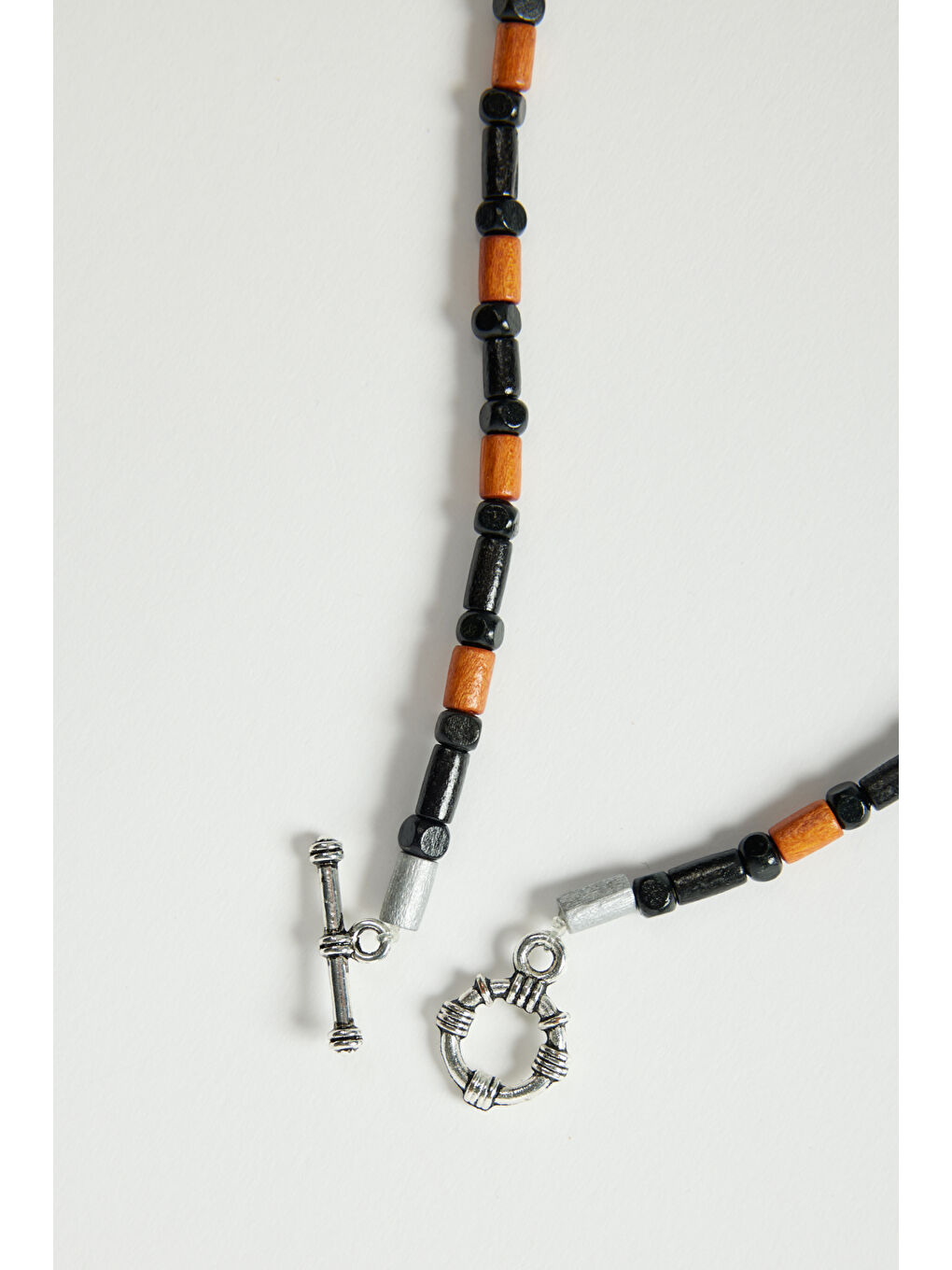 Erkek Siyah-Kahverengi Desenli Ahşap Kolye-2