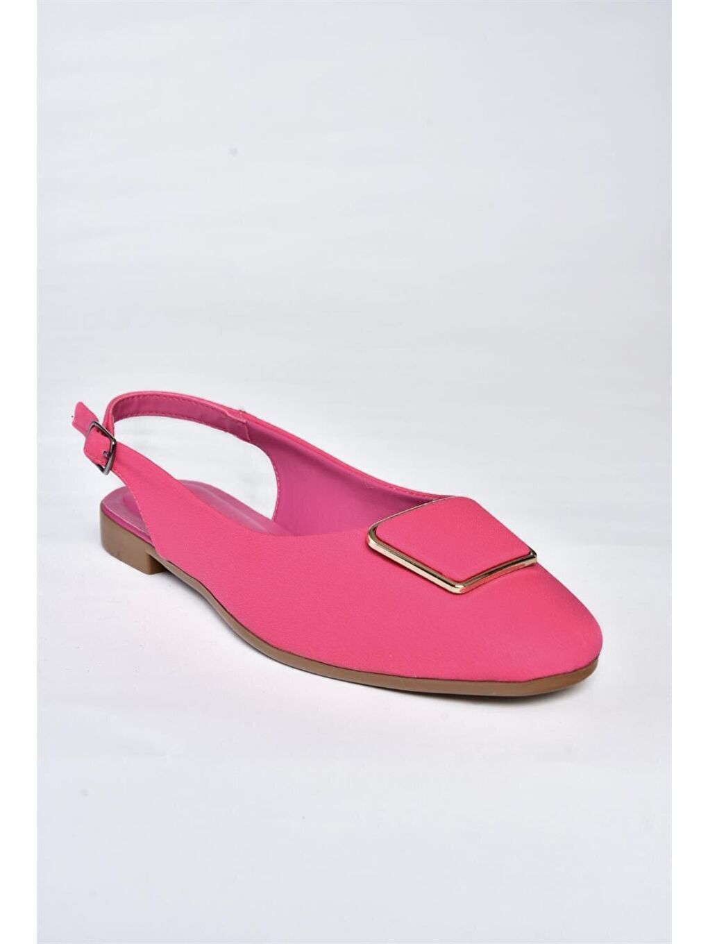 P250008004 Fuşya Kumaş Tokalı Günlük Kadın Babet-2