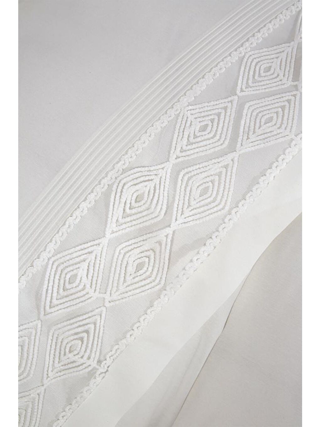 Ekru Verona Fransız Dantelli Çift Kişilik Nevresim Takımı Krem-3