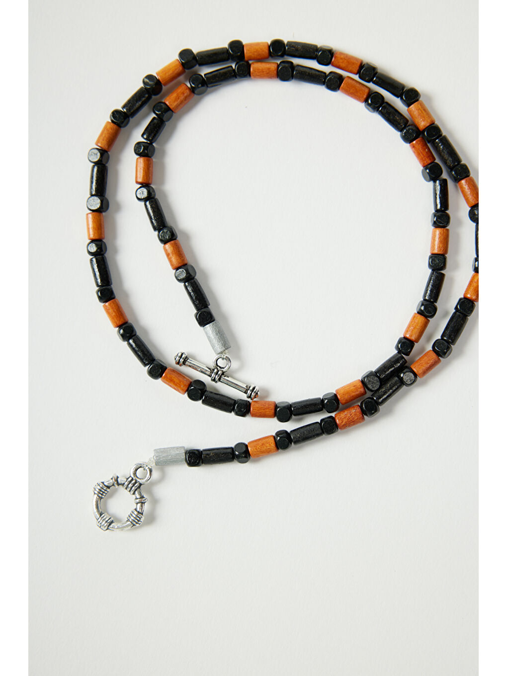 Erkek Siyah-Kahverengi Desenli Ahşap Kolye-3