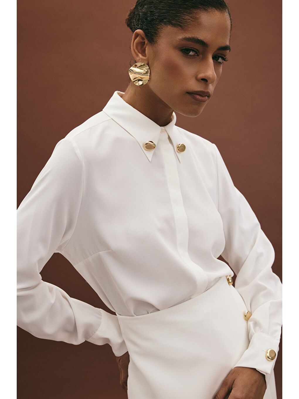 Lucy Gömlek - Ekru-1