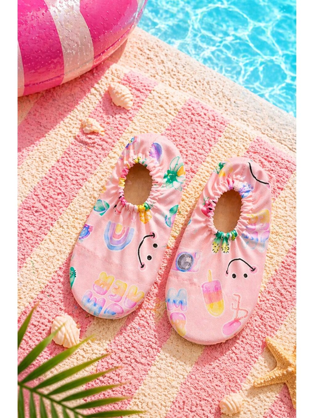 Summer Pembe Renk Kaymaz Taban Bebek - Çocuk Deniz Ayakkabısı-2