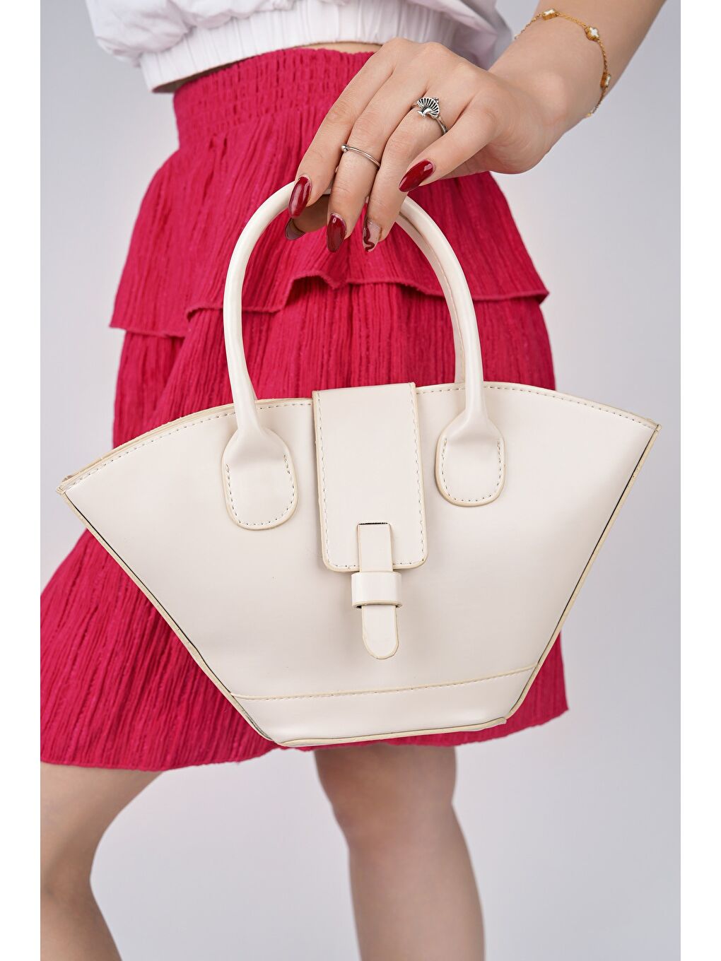 Bej DORENA Kadın El ve Omuz Çantası-1