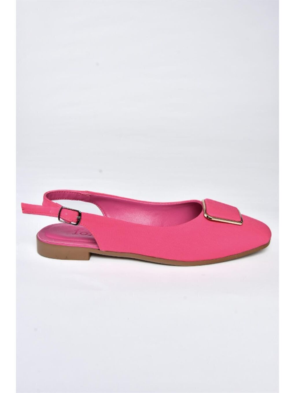 P250008004 Fuşya Kumaş Tokalı Günlük Kadın Babet-3