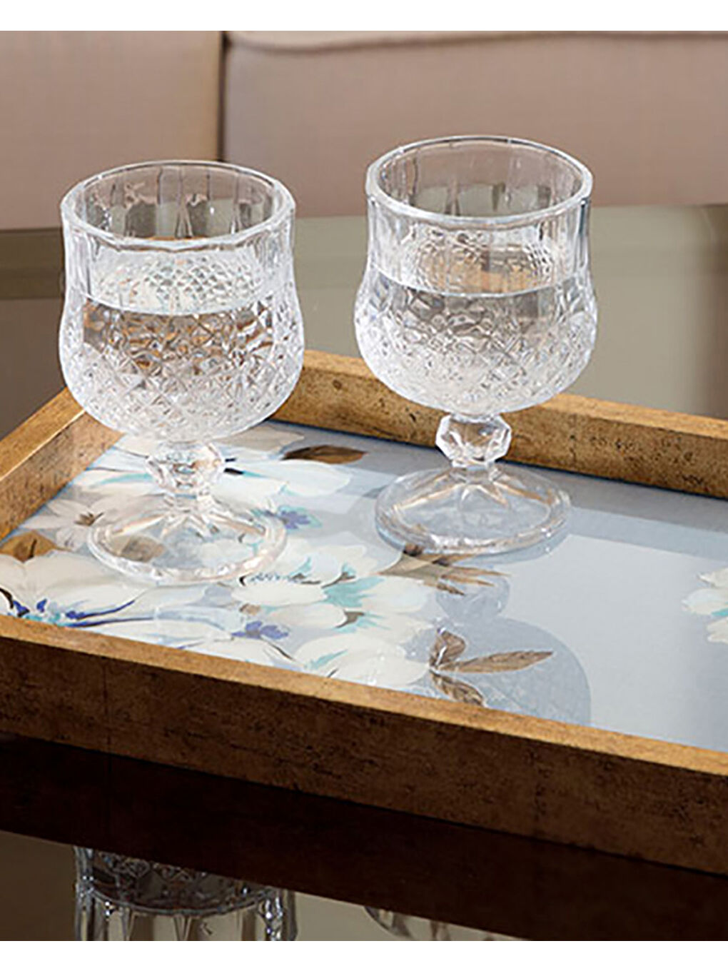 Georgia Cam Dekoratif Tepsi Mavi-2