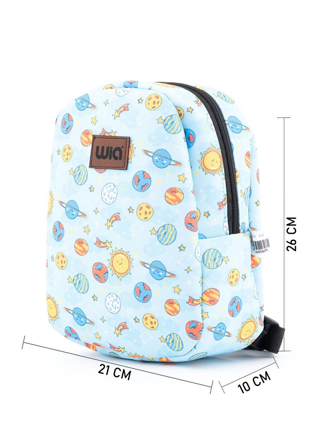 Mavi Eğlenceli Baskı Tek Bölmeli Kreş Çanta-5