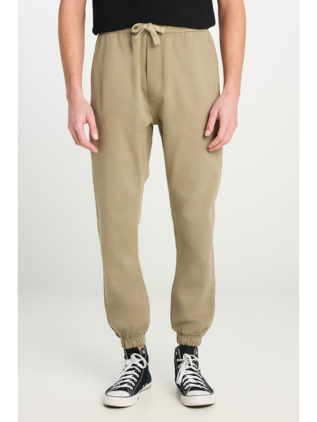 Regular Fit Normal Kesim Ribanalı Paça Açık Yeşil Jogger Pantolon-3