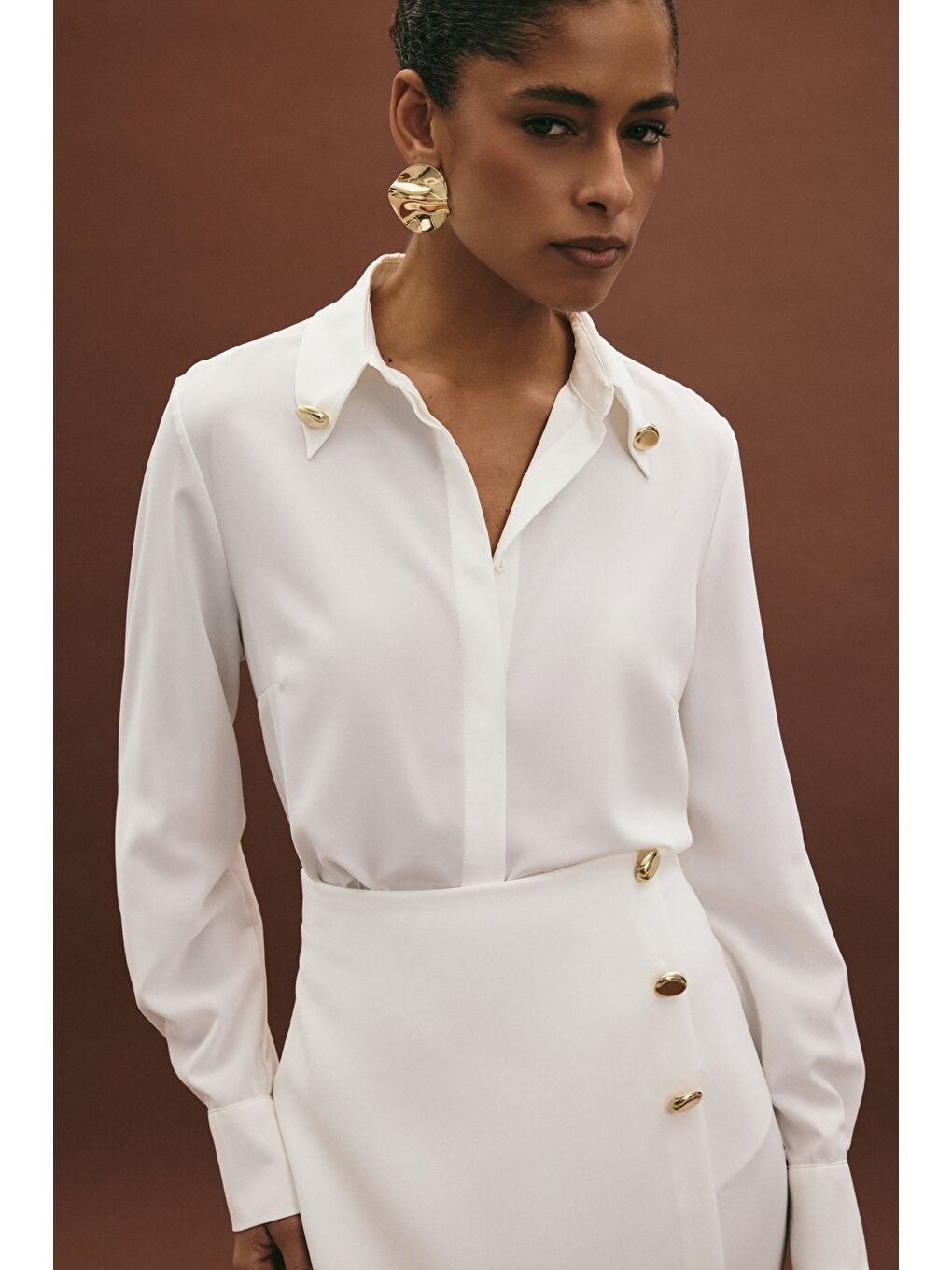 Lucy Gömlek - Ekru-3