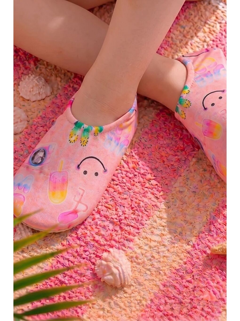 Summer Pembe Renk Kaymaz Taban Bebek - Çocuk Deniz Ayakkabısı-4