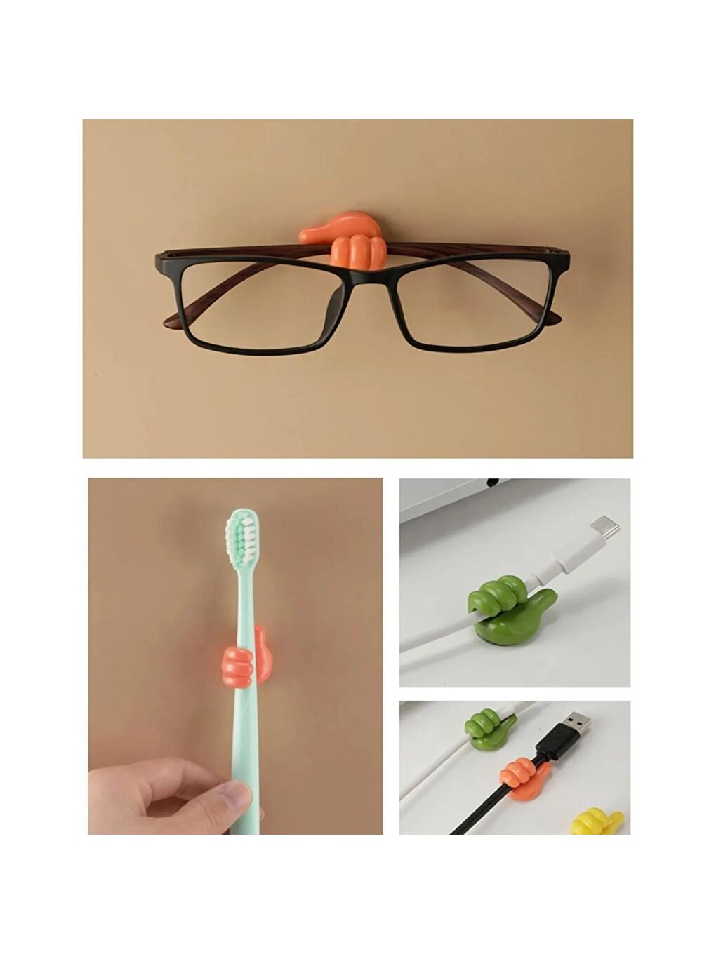 Yapışkanlı Mini Askılık Ve Kablo Tutucu 10 Lu GKH-1