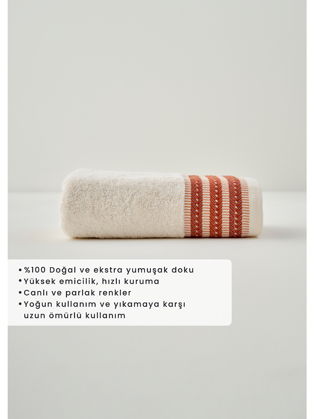 Premium Ege Pamuğu Yüz Havlusu Ekru (50x90 Cm-2