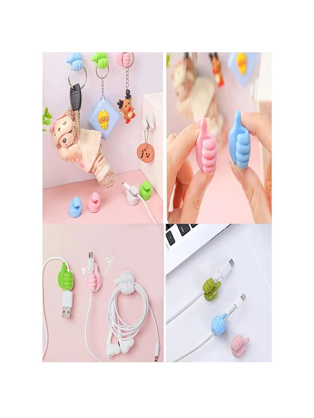 Yapışkanlı Mini Askılık Ve Kablo Tutucu 10 Lu GKH-2