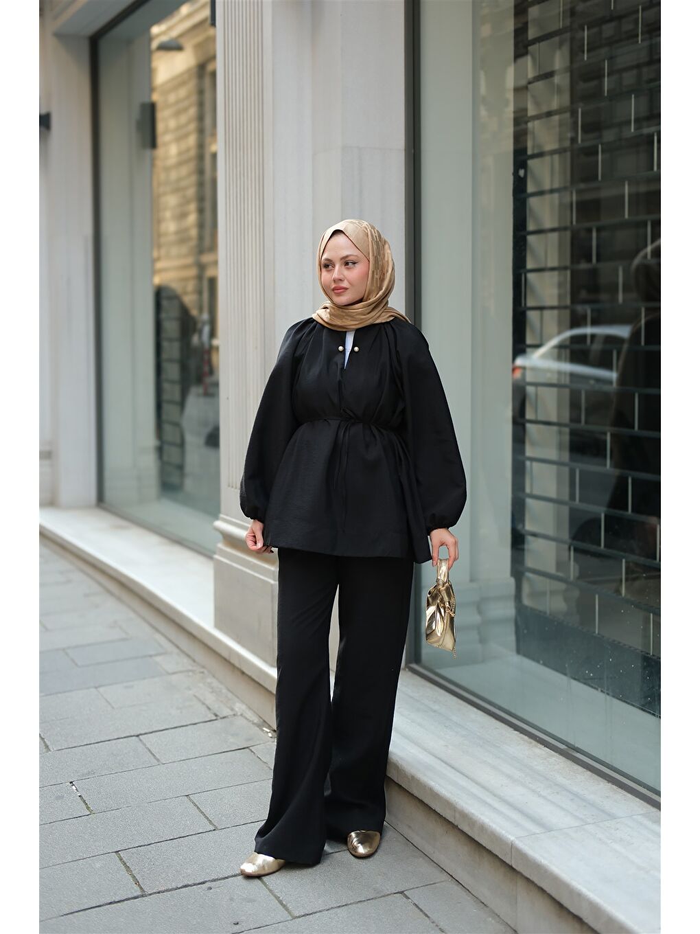 Kadın Olivia İncili Takım Siyah