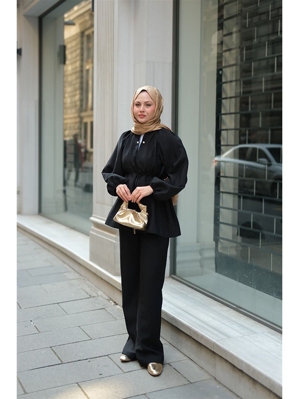 Kadın Olivia İncili Takım Siyah-3