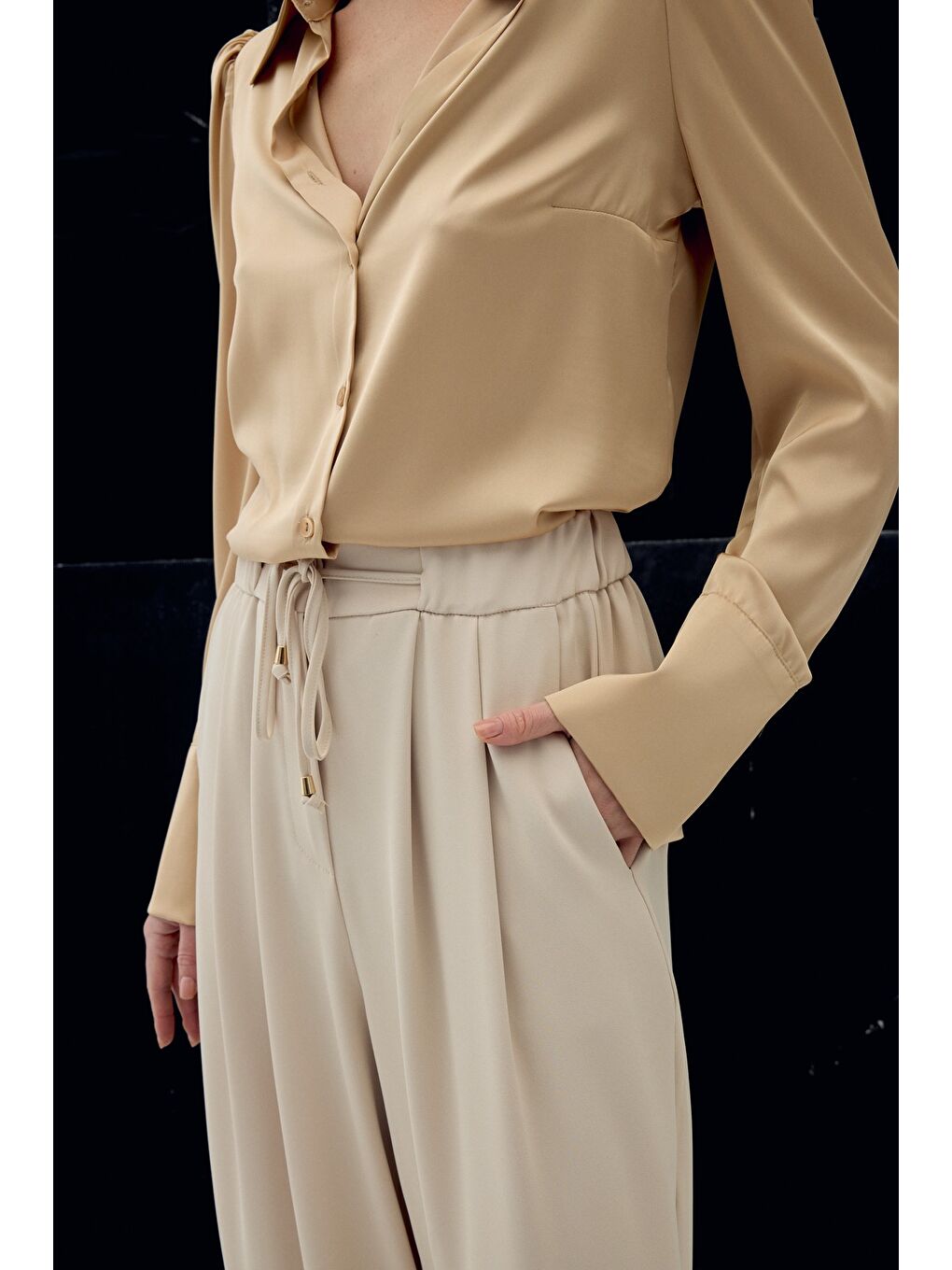 Talia Pantolon - Bej-4