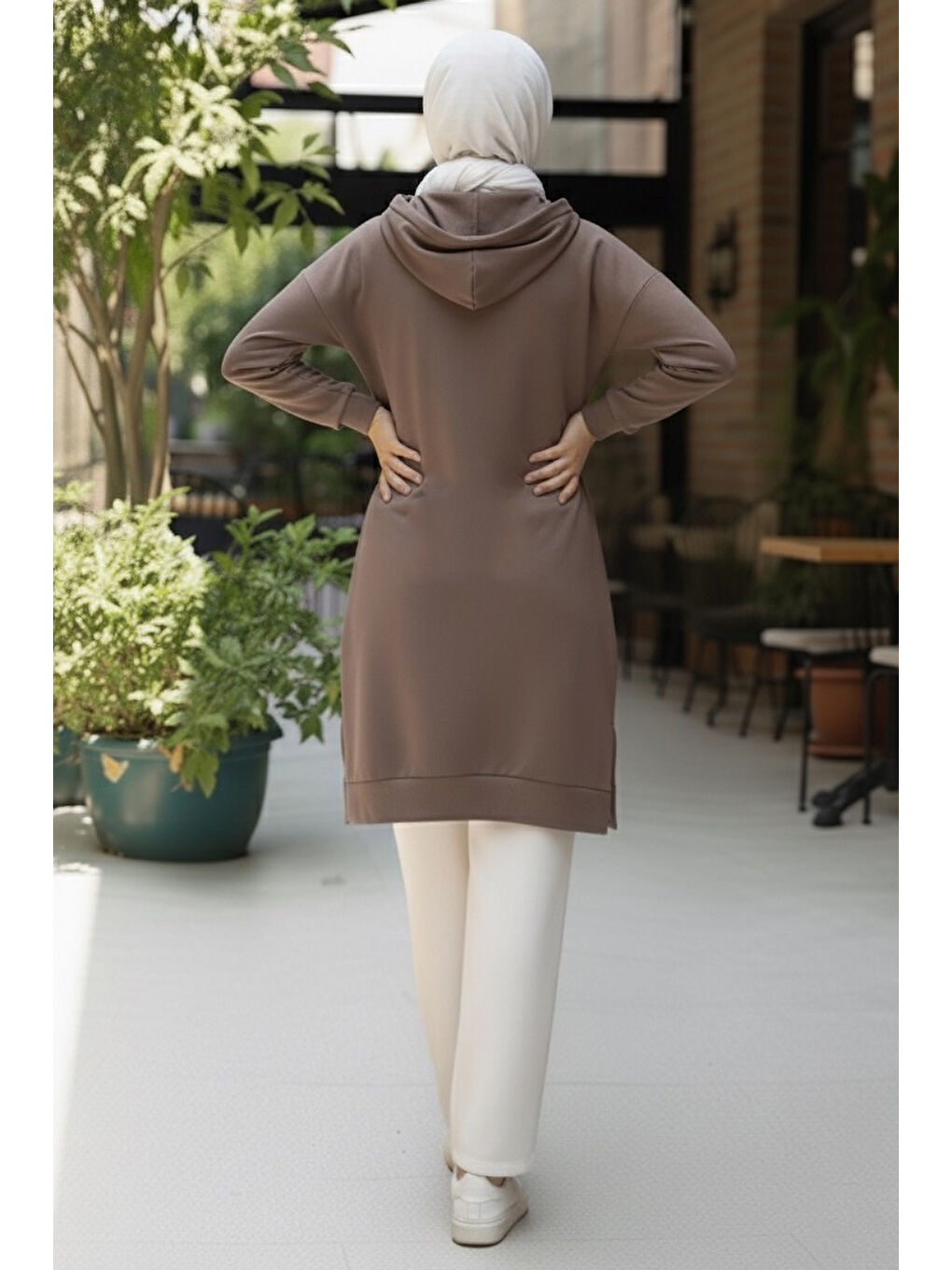 Bej Armalı Vortex Yırtmaçlı Tunik Vizon - 27984-VIZON-2