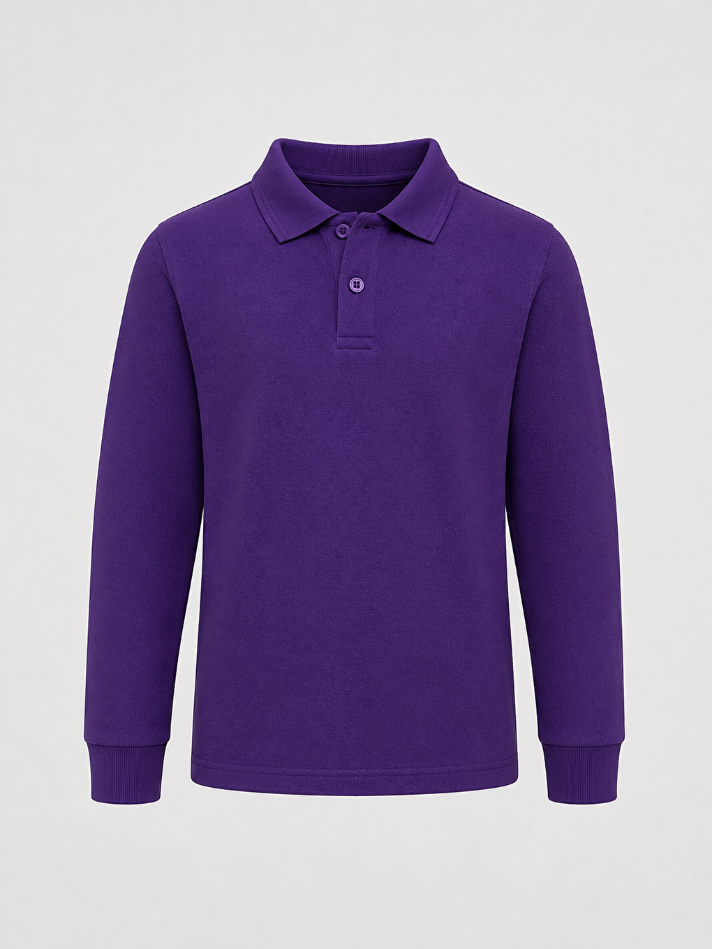 Mor Kids Polo Yaka Basic Uzun Kollu Unisex Erkek Çocuk Tişört-3