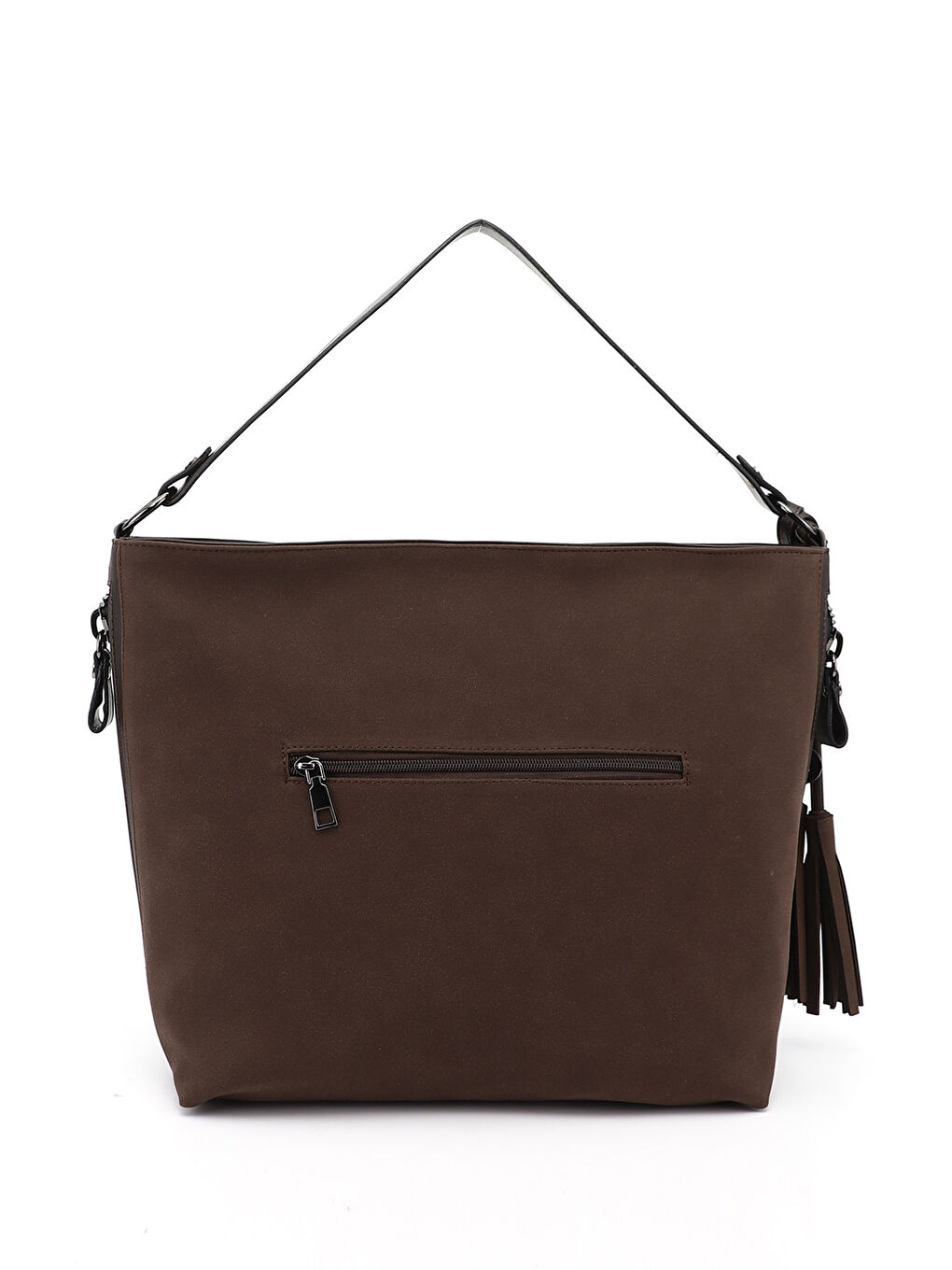 Kahverengi Kadın AÇIK KAHVERENGİ Püsküllü Omuz Çantası-3