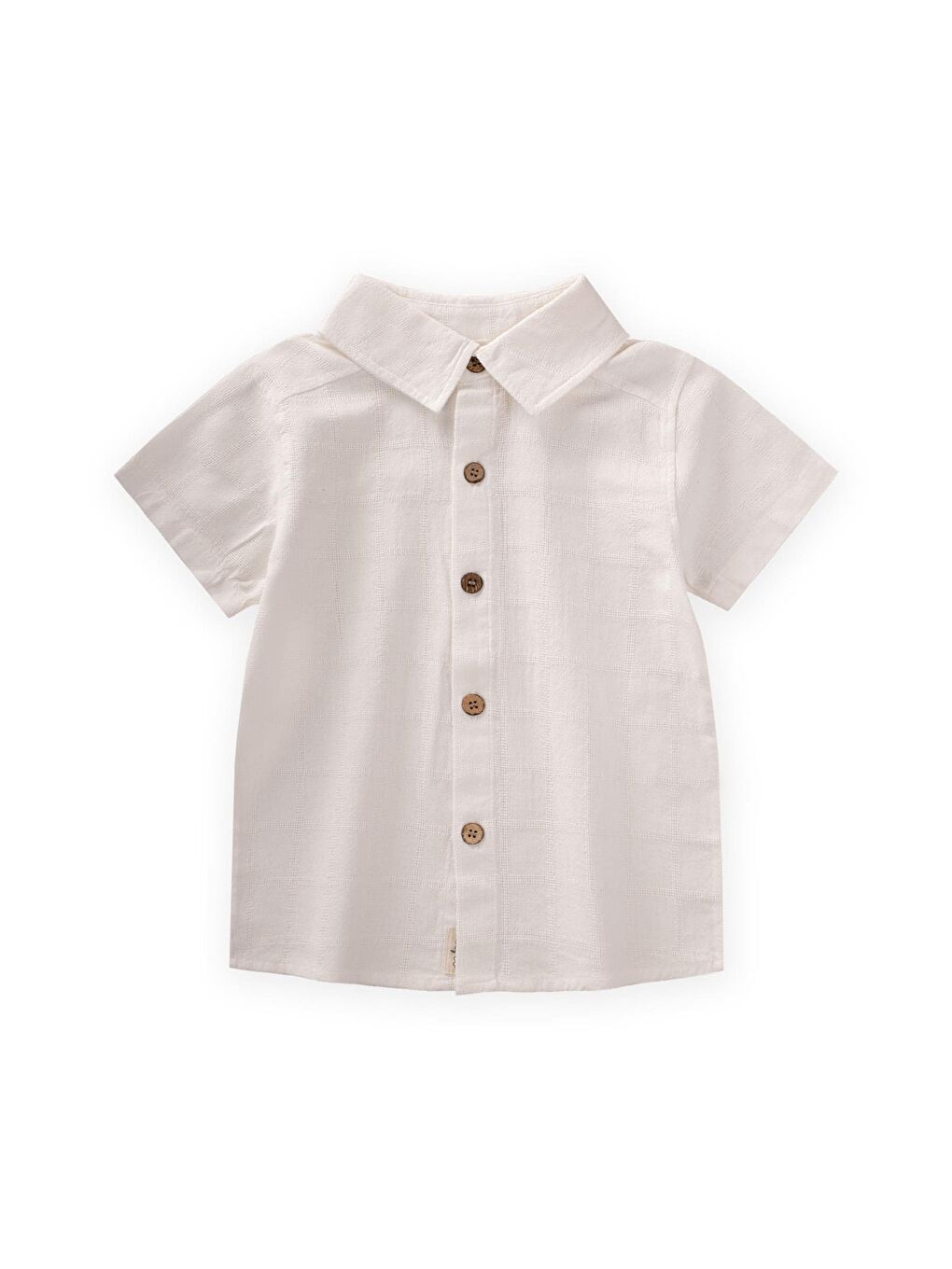 Ekru Erkek Çocuk Desenli Gömlek