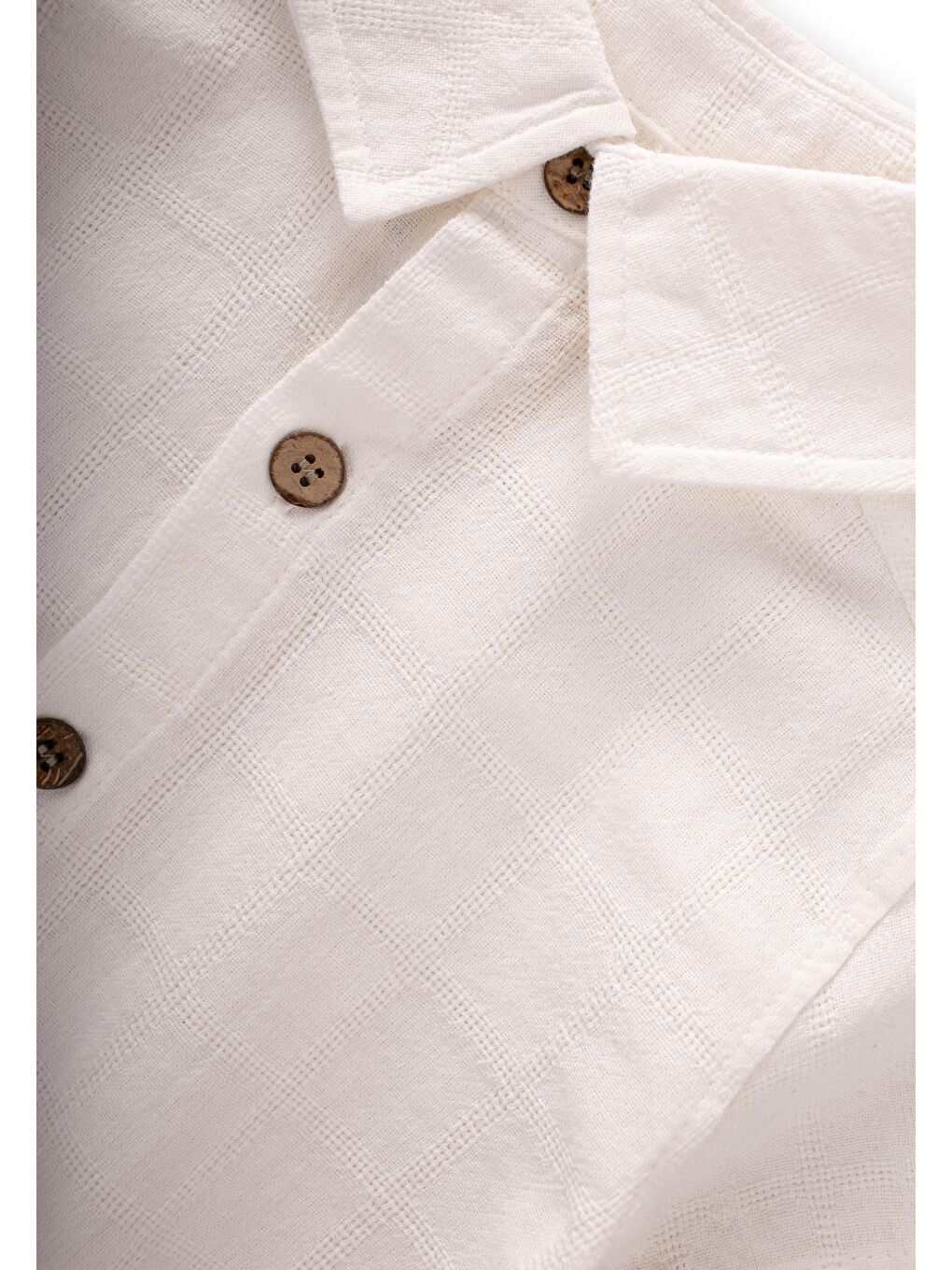 Ekru Erkek Çocuk Desenli Gömlek-2