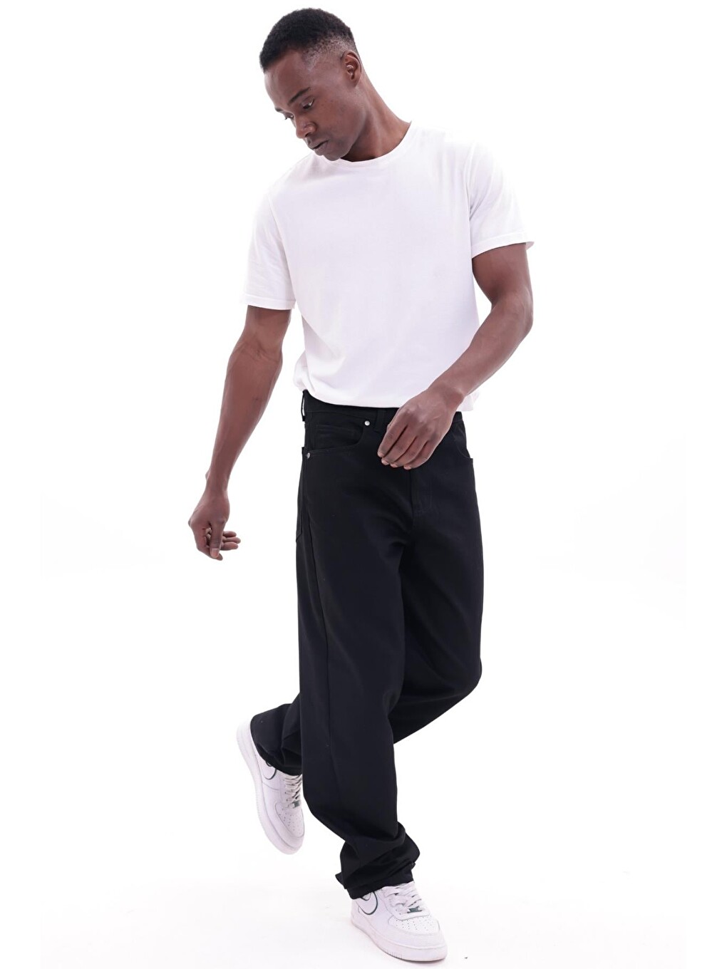 Siyah Erkek Baggy Bol Kesim Jean Pantolon
