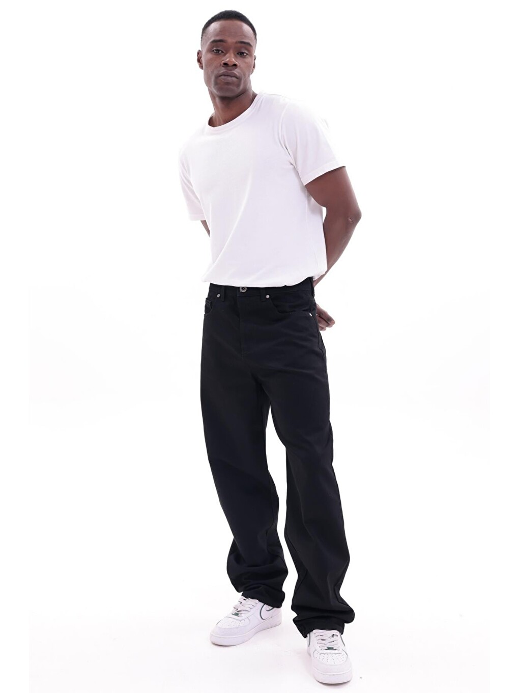 Siyah Erkek Baggy Bol Kesim Jean Pantolon-3