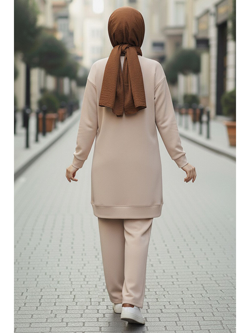 Ekru Tunik Pantolon Modal İkİli Takım Krem - 28004-KREM-2