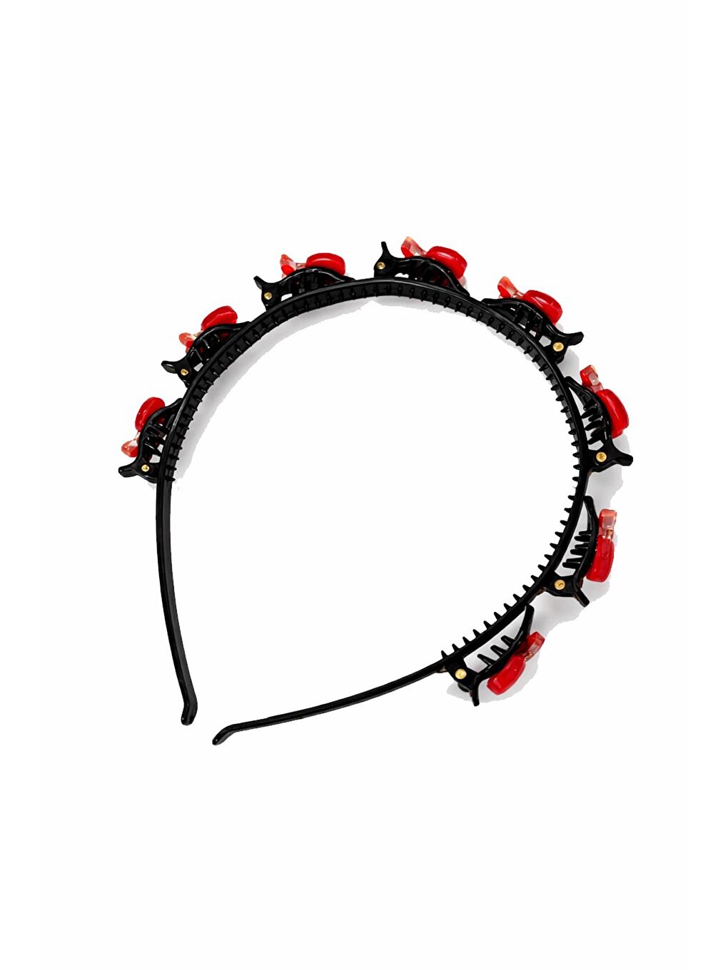 Siyah Kiraz Figürlü Mandallı Saç Bükücü Çocuk Taç-1