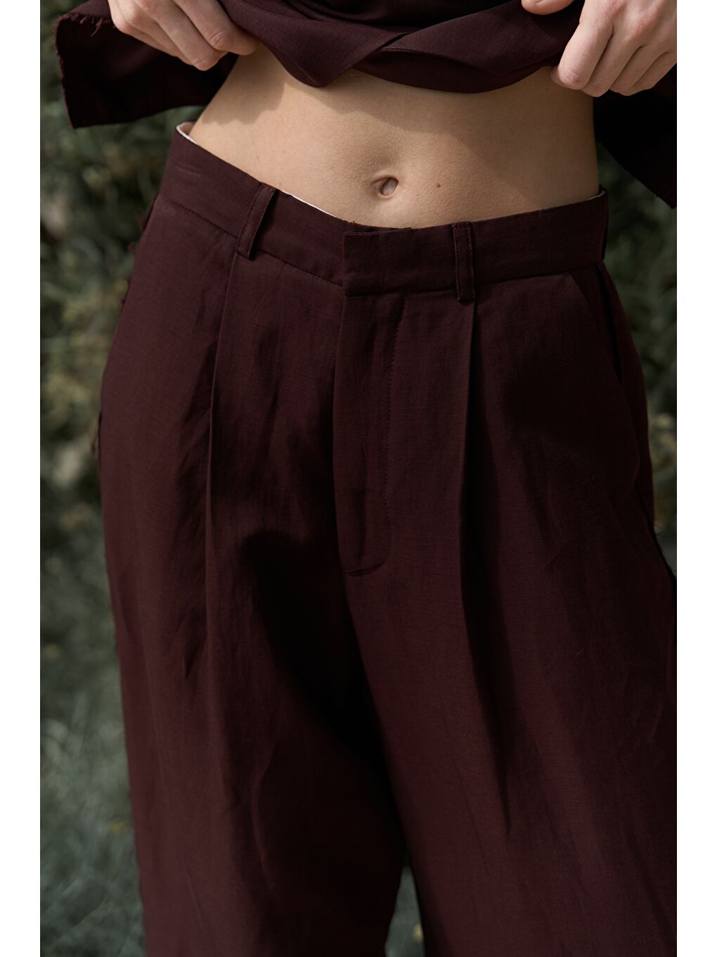 Nagmetah Sırt Pencereli Bordo Yelek Pantolon Takım-6