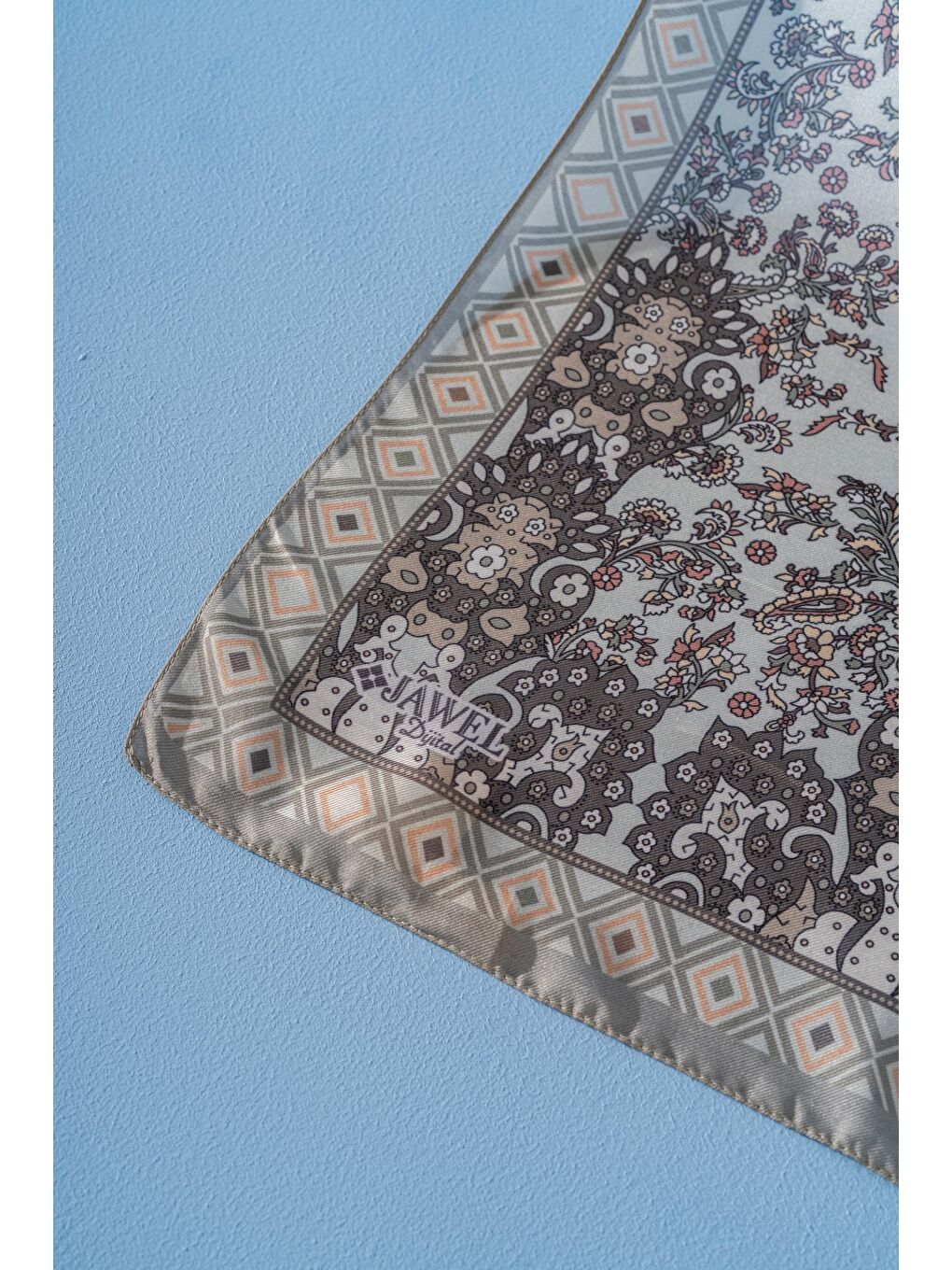 Haki Kadın Etnik Desen Soft Alinda Şal-1