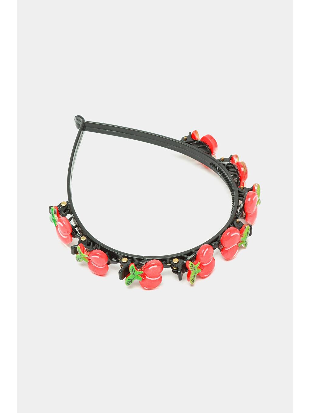 Siyah Kiraz Figürlü Mandallı Saç Bükücü Çocuk Taç-3