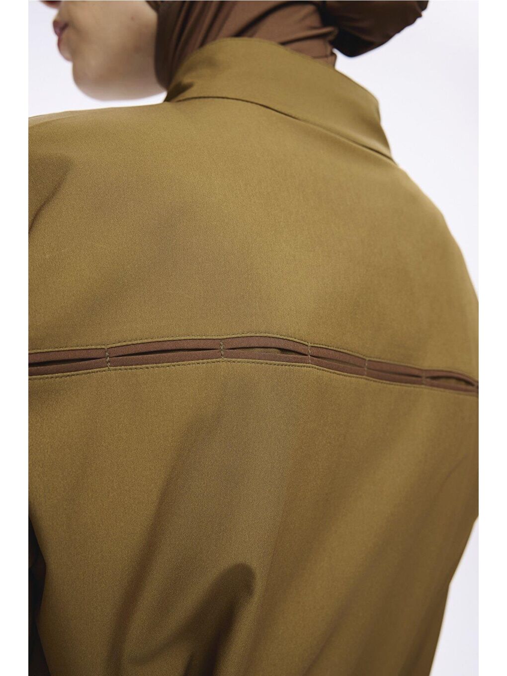 Kemer Toka Detaylı Yağ Yeşili 5 Parça Tam Tesettür Mayo Takımı 5034-6