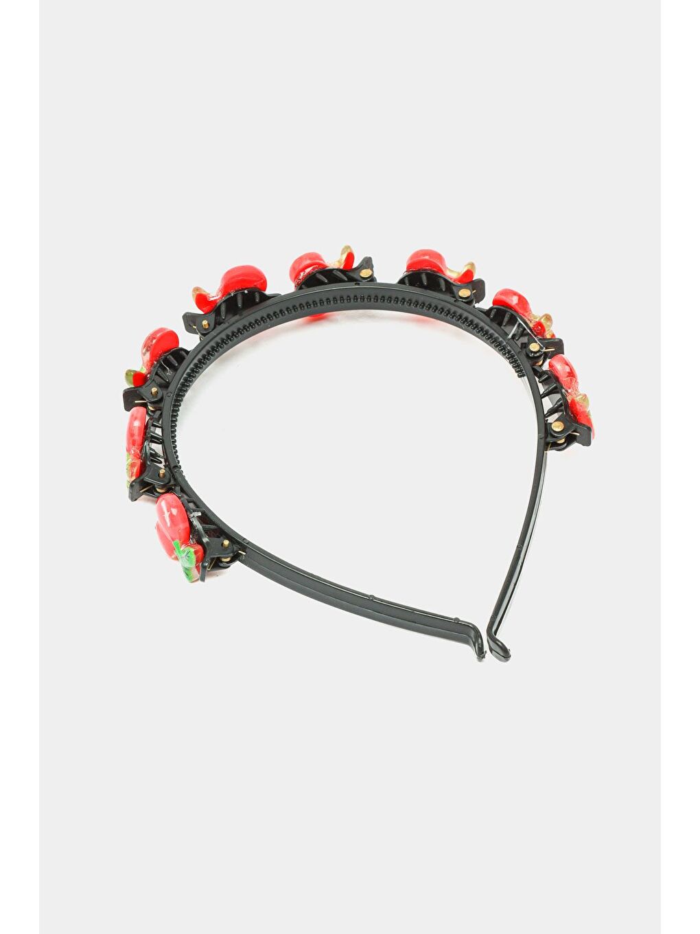 Siyah Kiraz Figürlü Mandallı Saç Bükücü Çocuk Taç-4