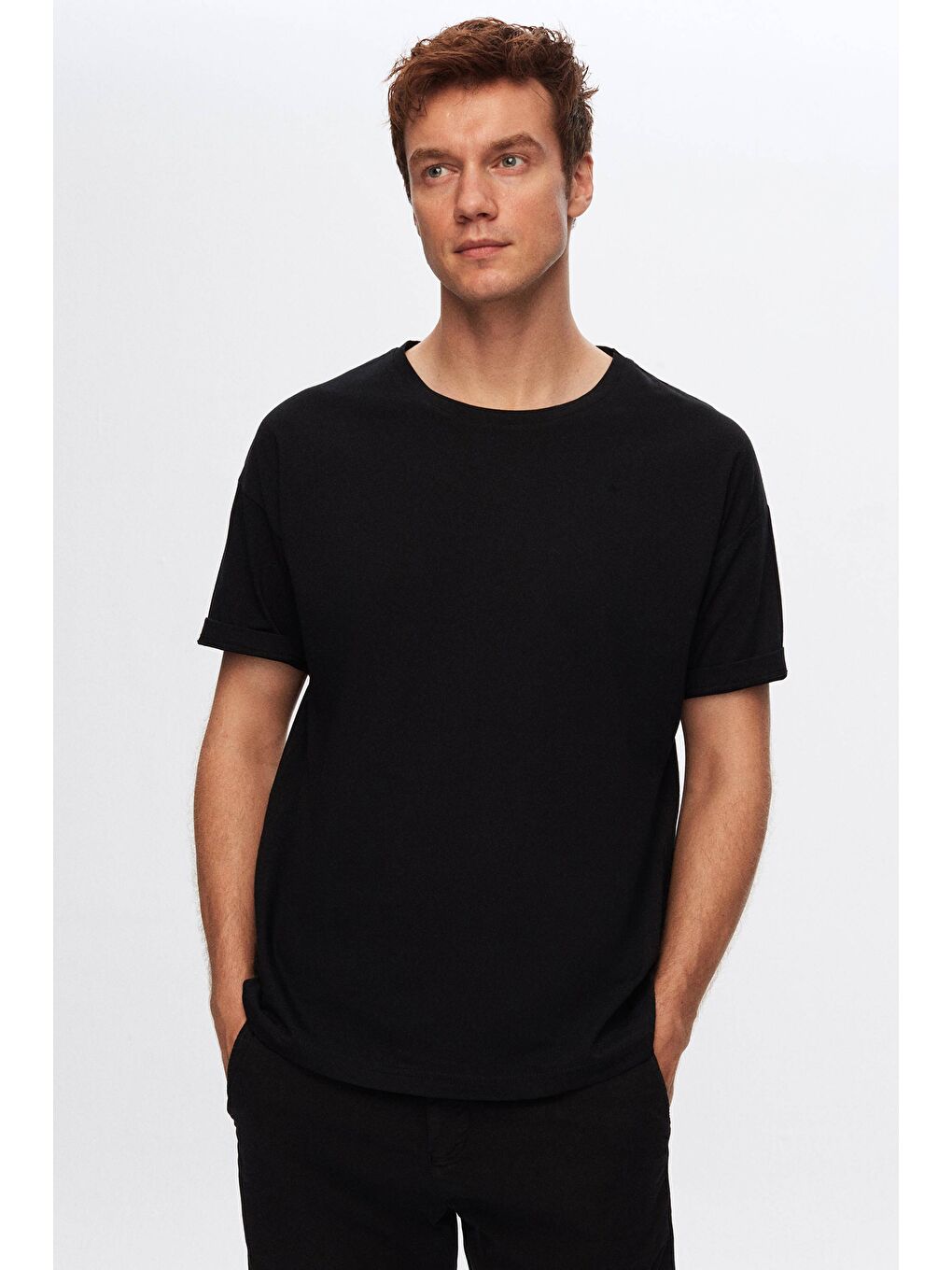 Siyah/Lacivert/Haki/Vizon/Beyaz 5'Li Oversize %100 Pamuk T-Shirt-1