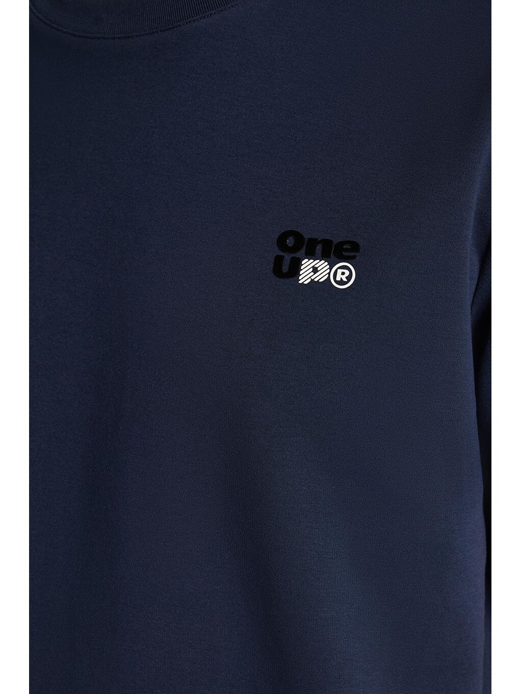 Relax Fit Rahat Kesim Pamuklu Ön Ve Arka Baskı Ve Nakış Detaylı Bisiklet Yaka Lacivert Erkek Tişört-3