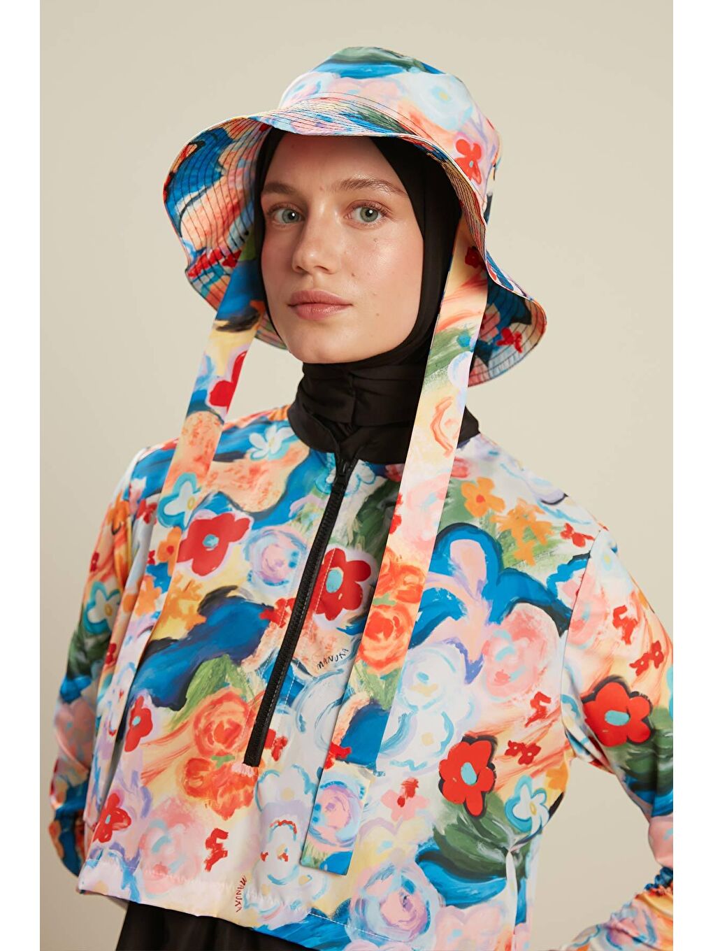 Pembe Bağlamalı Bucket Şapka Color Brush