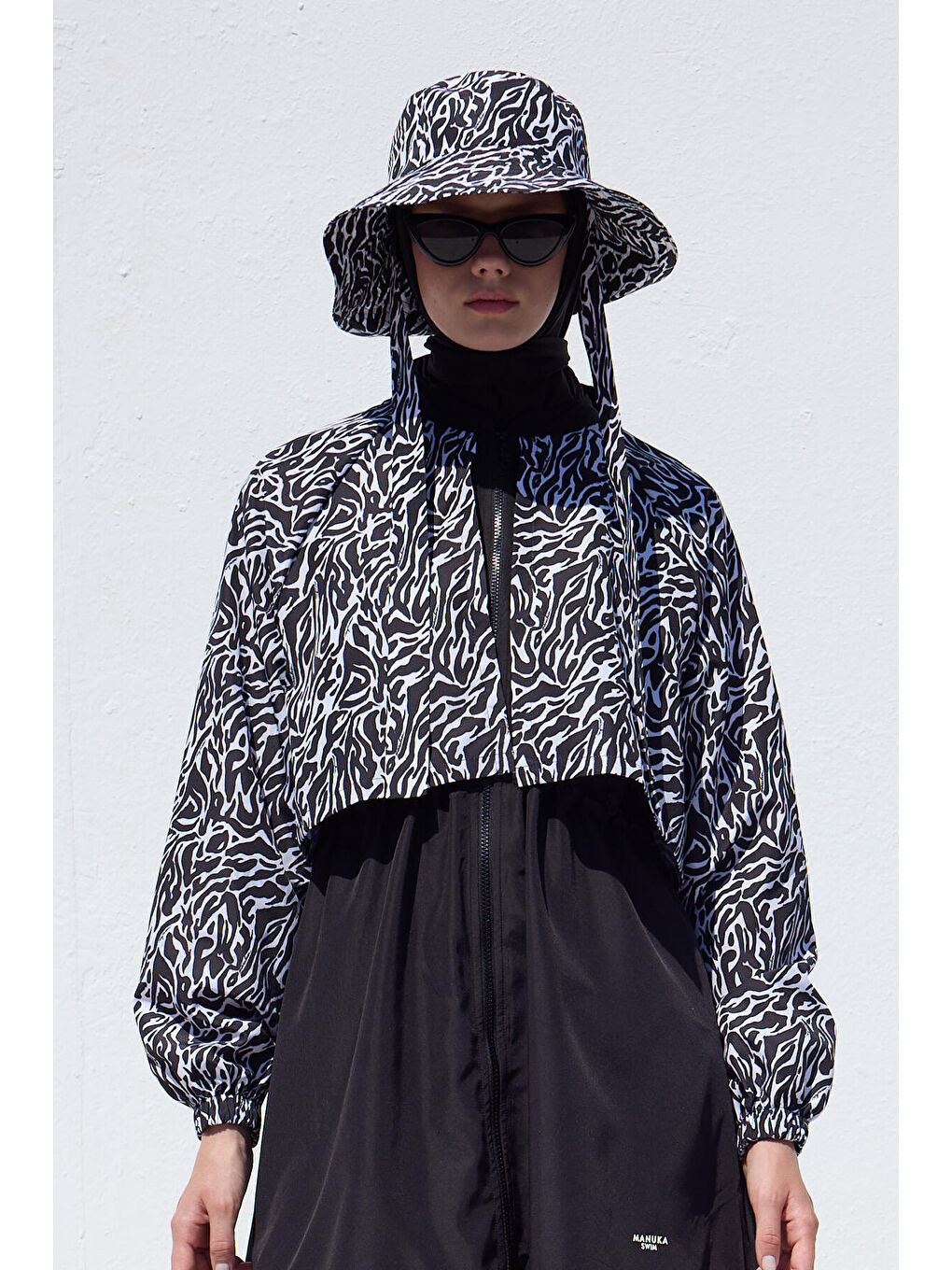 Bej Bağlamalı Bucket Şapka Zebra-3