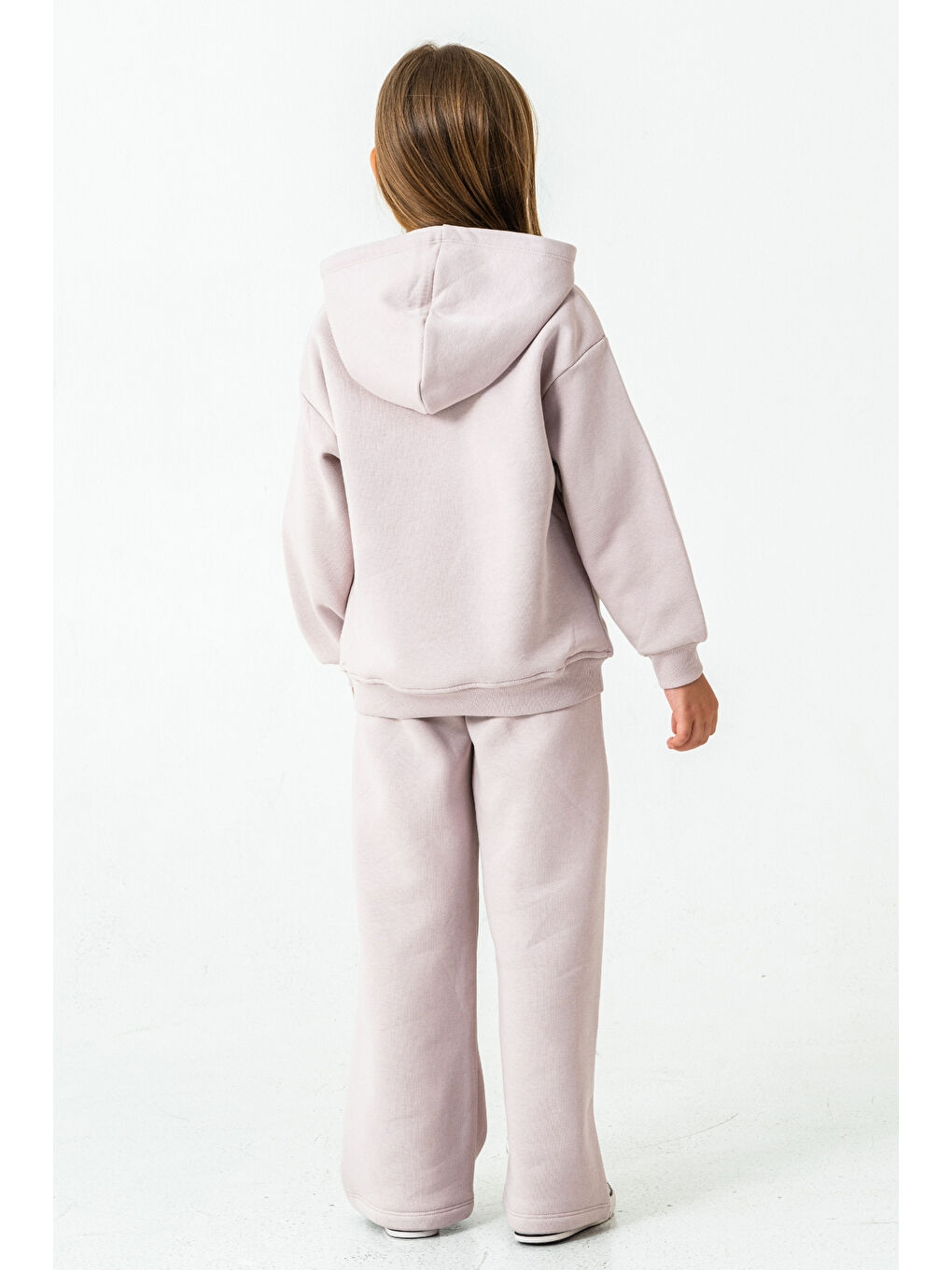 Lila Kız Çocuk You Are The One Baskılı 3 İplik Kalın Kışlık Eşofman Takımı Ak4204-4