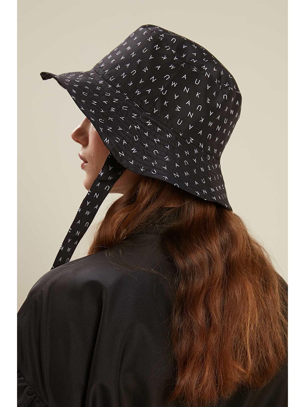 Siyah Bağlamalı Bucket Şapka Logo-3