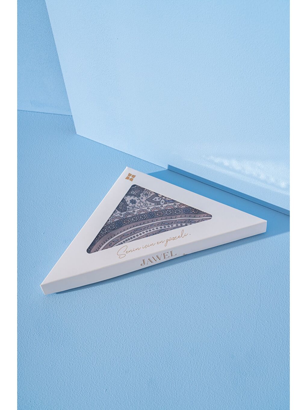 Lacivert Kadın Etnik Desen Soft Alinda Şal-2