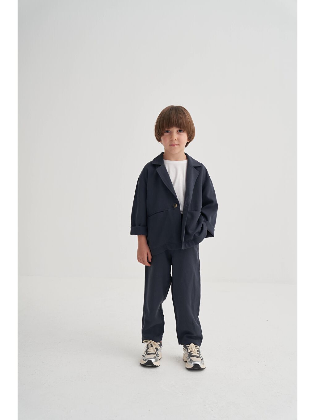 Erkek Çocuk Pamuklu Lacivert Ceket Ve Pantolon 2'Li Takım