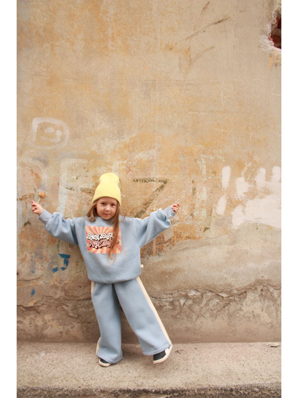 Yeşil Mavi Retro Baskılı Çocuk Alt Üst Takım