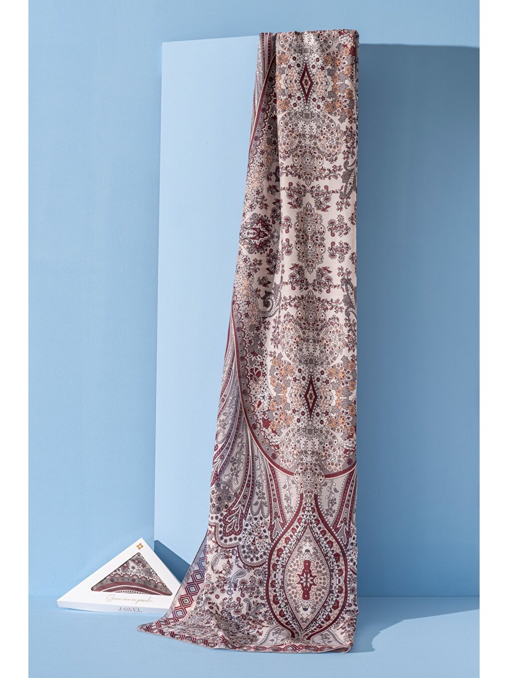 Bej Kadın Etnik Desen Soft Alinda Şal