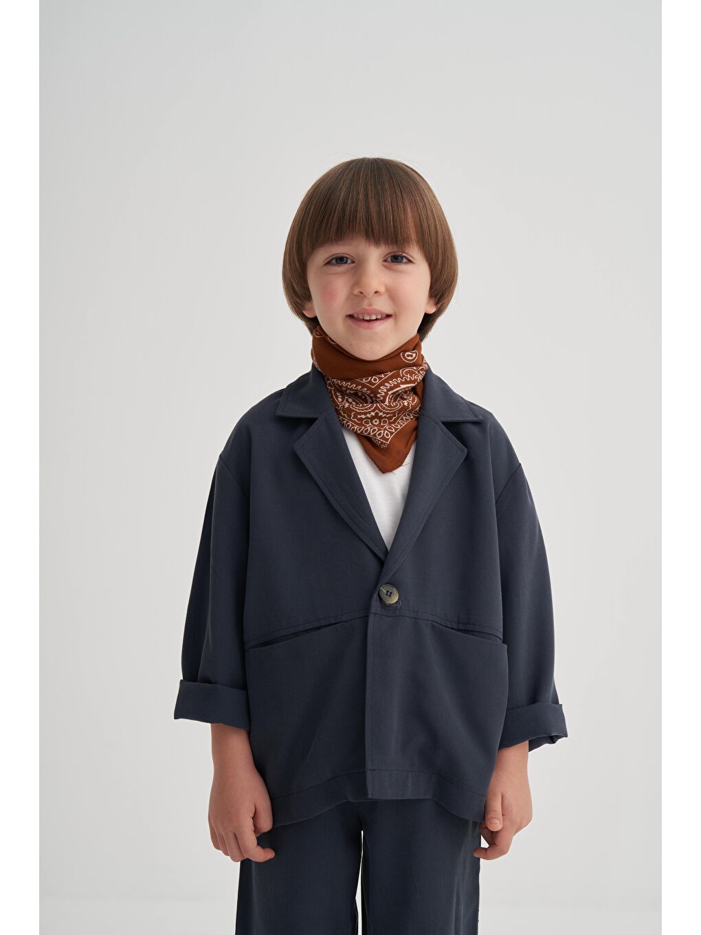 Erkek Çocuk Pamuklu Lacivert Ceket Ve Pantolon 2'Li Takım-3