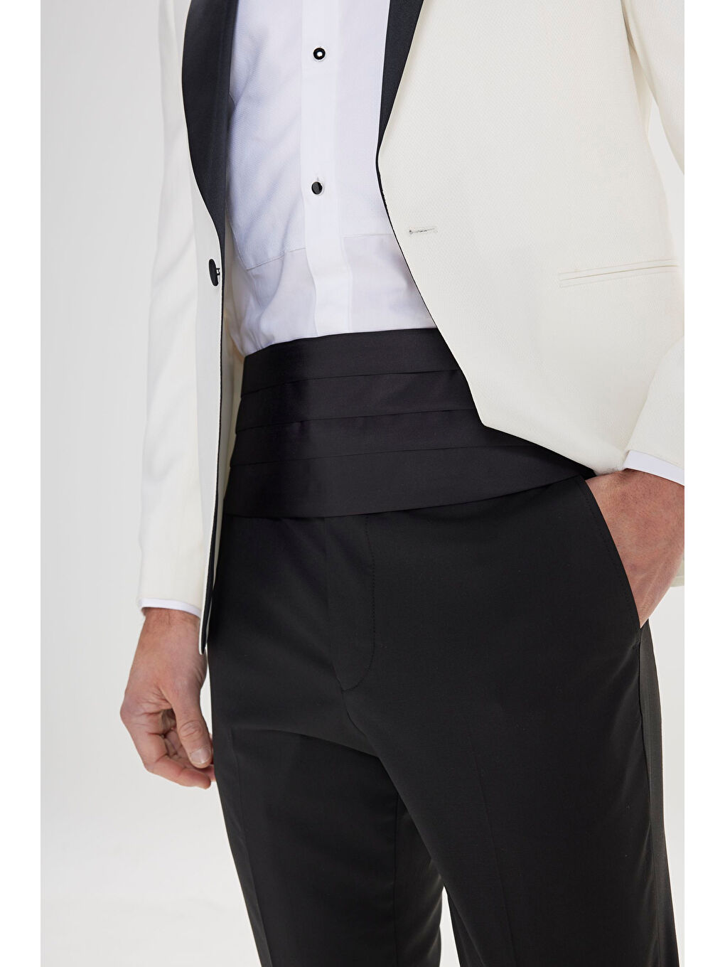 Erkek Beyaz Slim Fit Dar Kesim Şal Yaka Armürlü Çift Fleto Cepli Damatlık Smokin Takımı-6