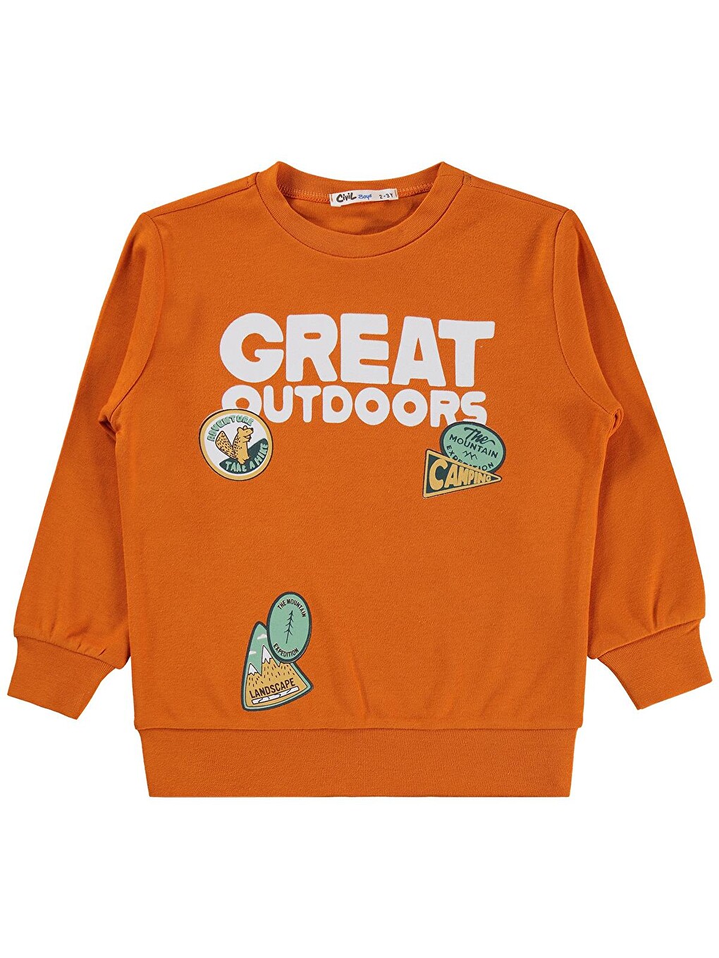 Boys Erkek Çocuk Great Baskılı 2-5 Yaş Sweatshirt - Turuncu